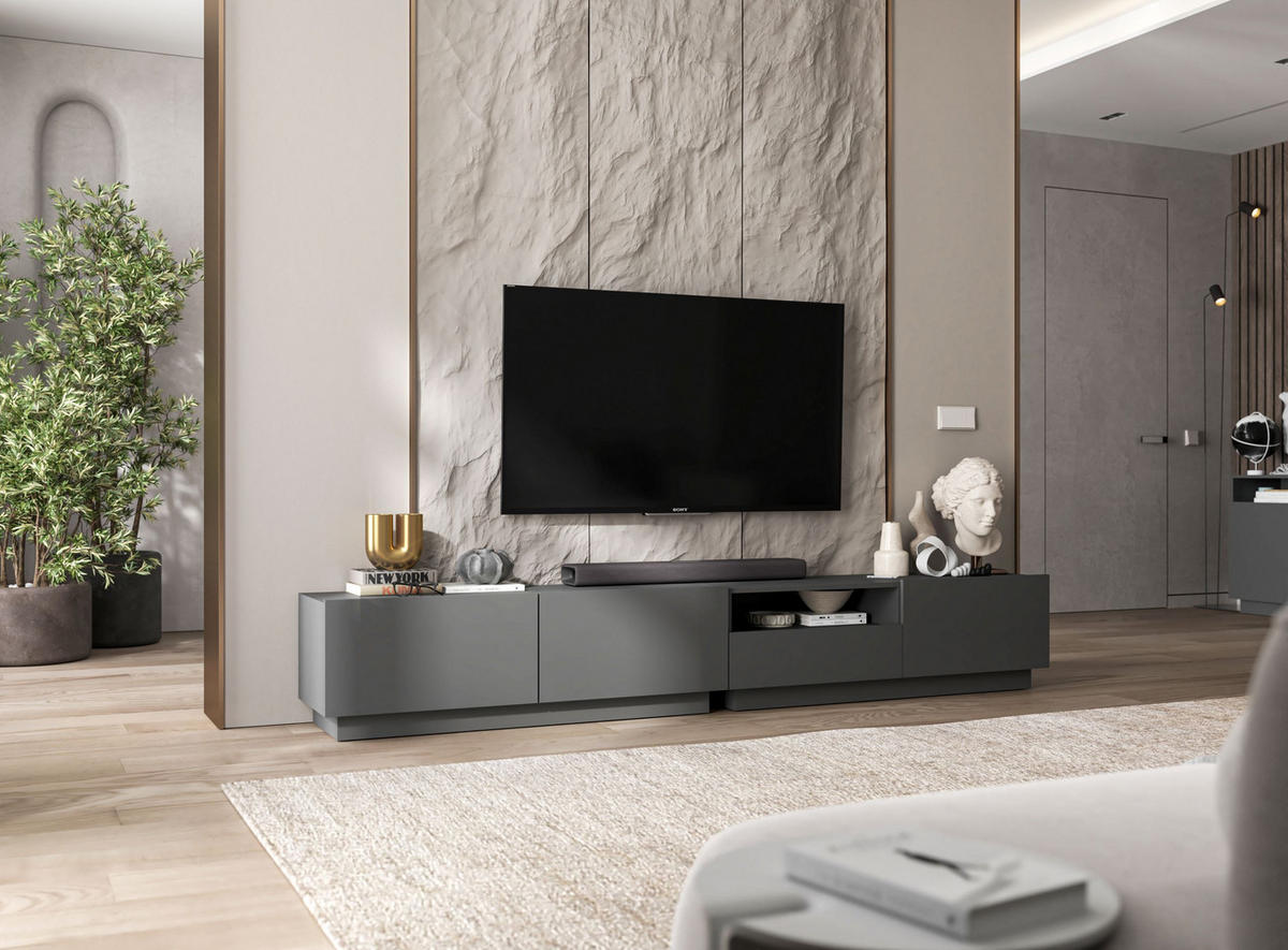 TV-SCHRANK Enjoy Graphit matt Loft 120 cm - Grau, Holzwerkstoff (120/37/35cm) - Meble Lindner