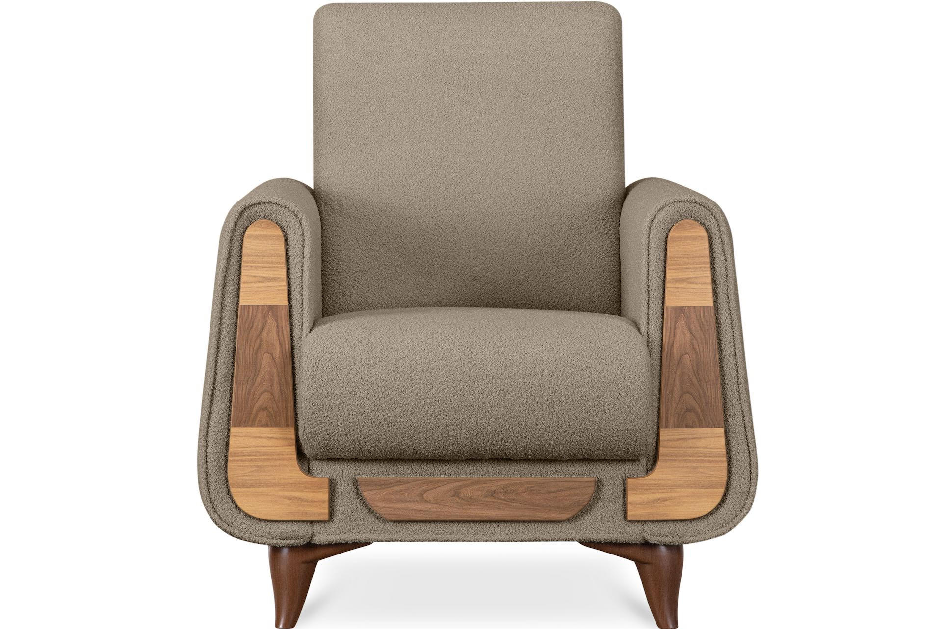 Thumbnail - Konsimo® Sessel, Graubraun, Beige, Holz, Holzwerkstoff, Textil, 1-Sitzer, 83x95x92 cm, FSC 100%, Hergestellt in Europa, ...