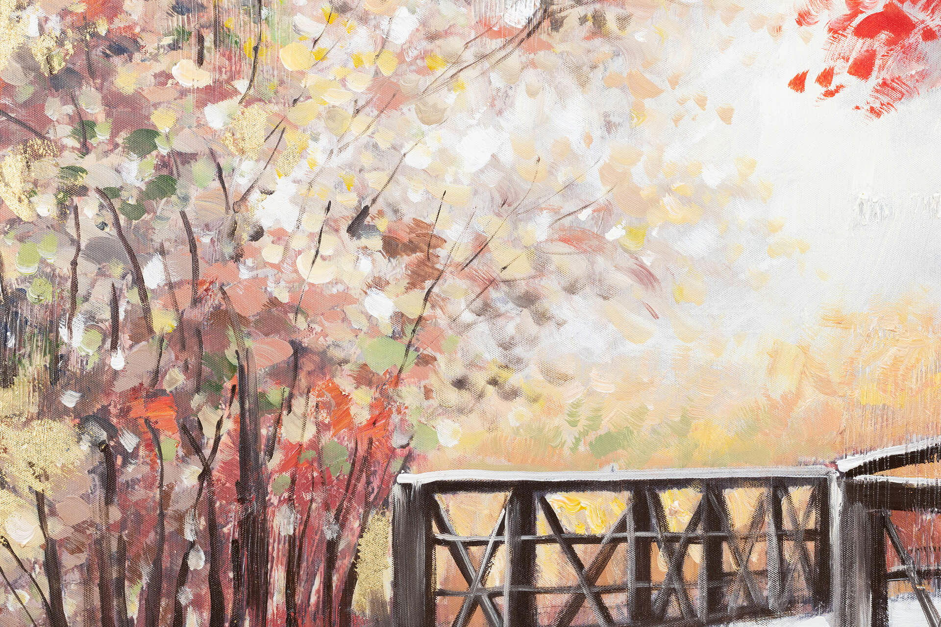 ACRYLBILD HANDGEMALT 100/75 cm - Beige/Rot, Holz/Textil (1.78/75cm) - KUNSTLOFT
