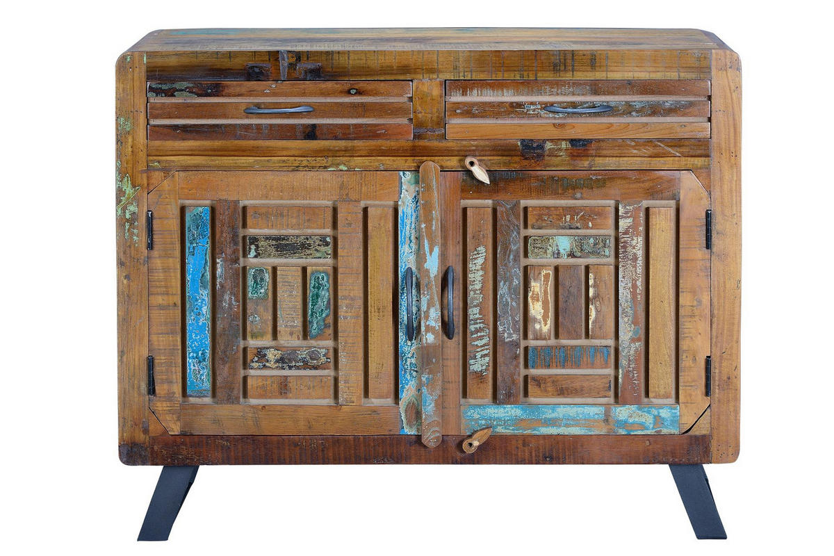 KOMMODE aus recyceltem Holz - Chromfarben, Holz (105/87/40cm) - Giner y Colomer