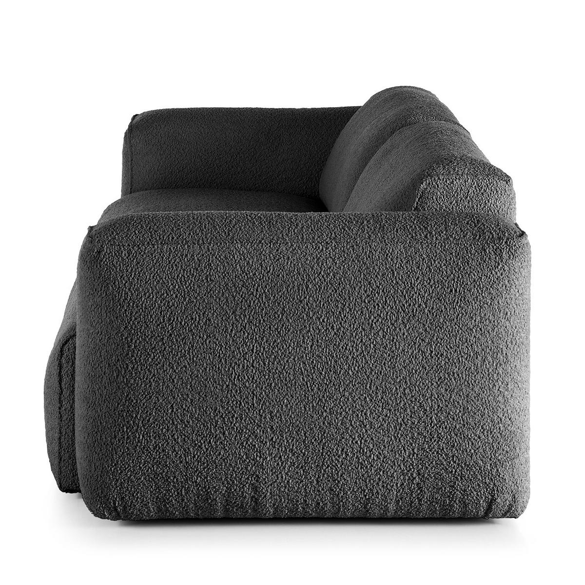 3-SITZER SOFA - Anthrazit/Schwarz, Kunststoff/Textil (251/71/102cm) - home24