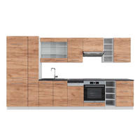 KÜCHENZEILE Fame-Line Goldkraft Eiche/Weiß 355 cm, AP Anthrazit - Honigeiche/Eiche Wotan, Holzwerkstoff (355/81.6/60cm) - Vicco