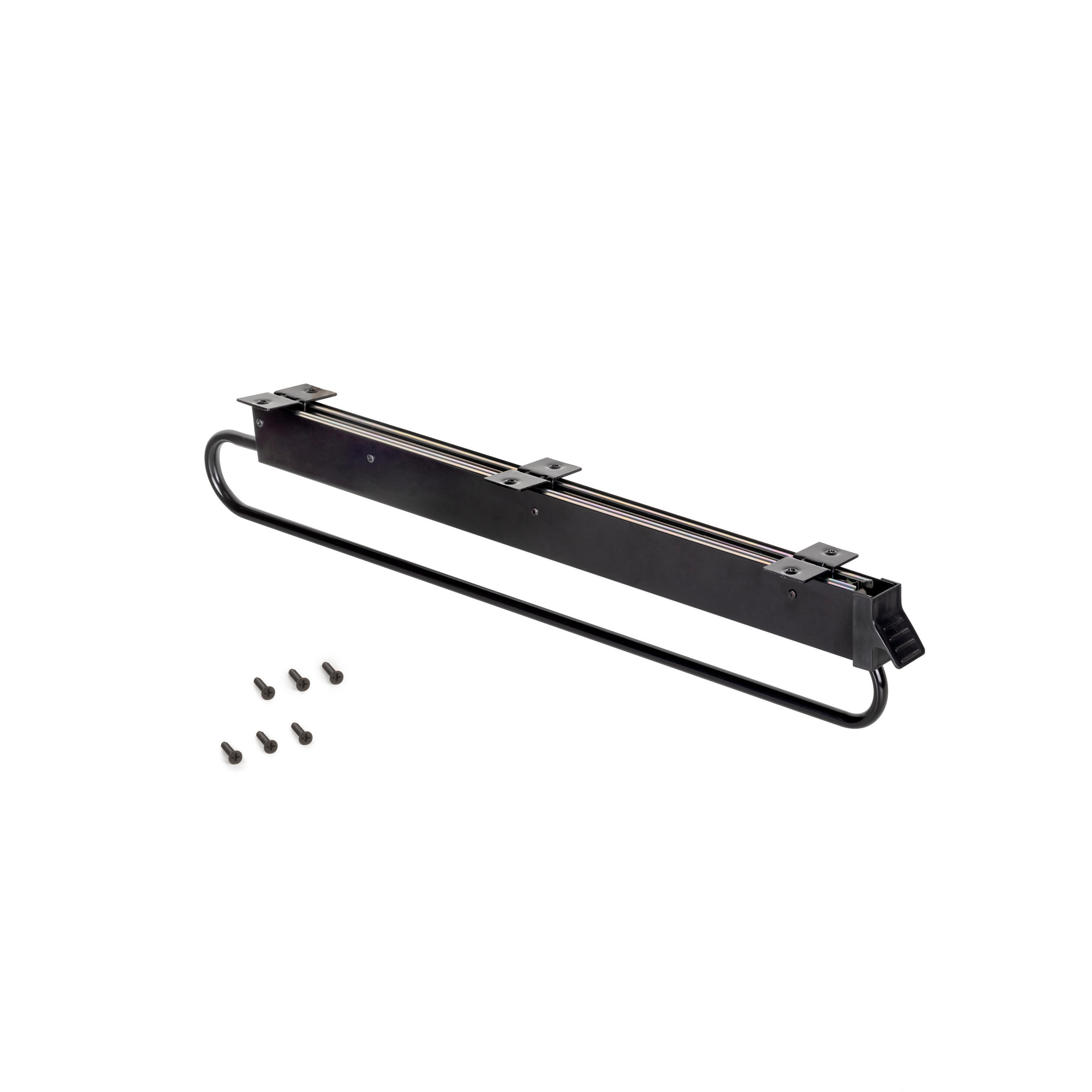 KLEIDERSTANGE Ausziehbarer für tiefe Schränke Self, 800, Schwarz, Stahl und Kunststoff - Schwarz, Metall (80cm) - EMUCA