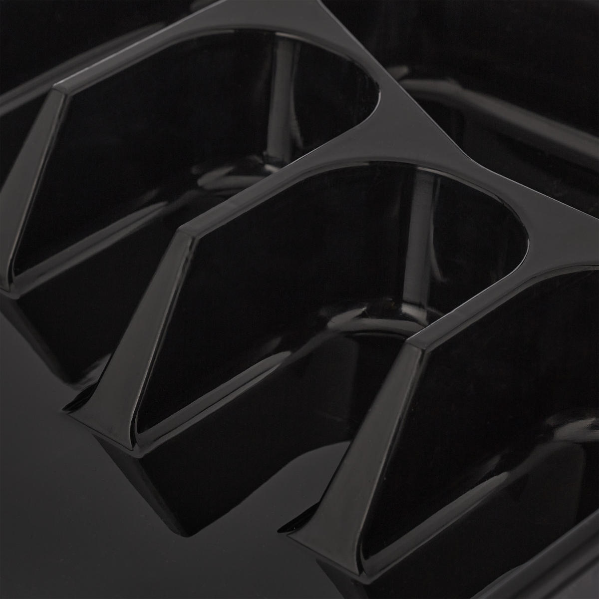 2XBESTECKKASTEN - Schwarz, Kunststoff (24.5/4/32.5cm) - Relaxdays