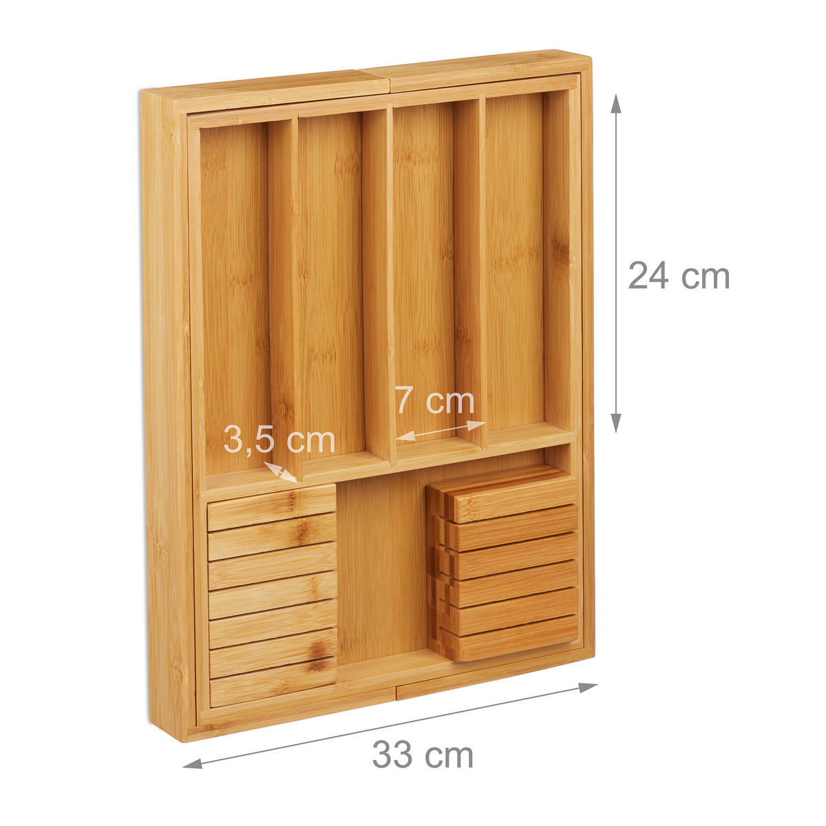 BESTECKKASTEN - Hellbraun, Holz/Holzwerkstoff (56/5/43cm) - Relaxdays