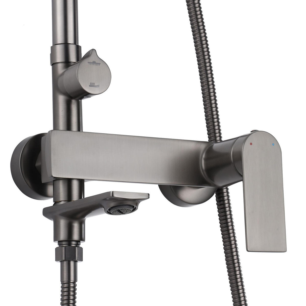 DUSCHGARNITUR Rea Storm Titanium - Titanfarben, Metall (30/136/45cm) - REA