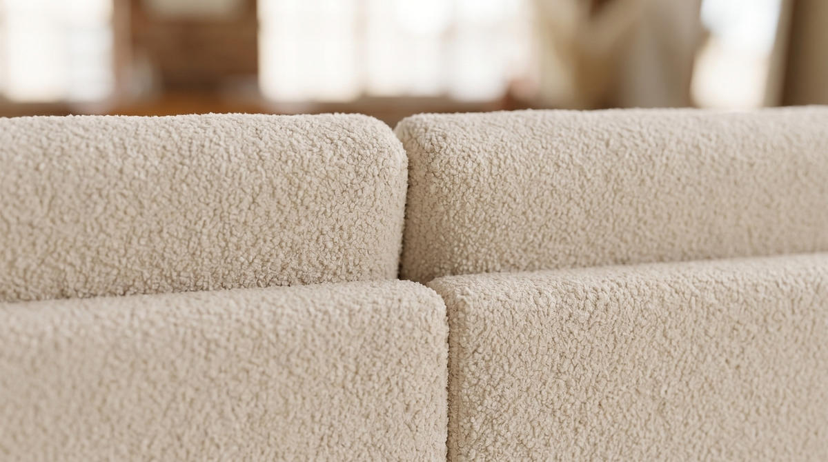 BIG SOFA MARLIN Beige Bouclé - Beige/Schwarz, Kunststoff/Textil (262/80/168cm) - KAWOLA