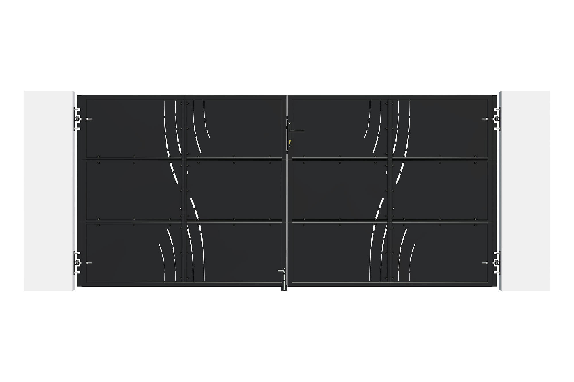 Casanoov Doppelflügeltor Schwarz 343x160 cm