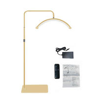 STEHLEUCHTE Fülllicht 36W dimmbar 3200–5600K Halbmondförmig Metallständer 180cm Weiß inkl. Fernbedienung - Weiß, Metall (50/50/125cm) - Kaket