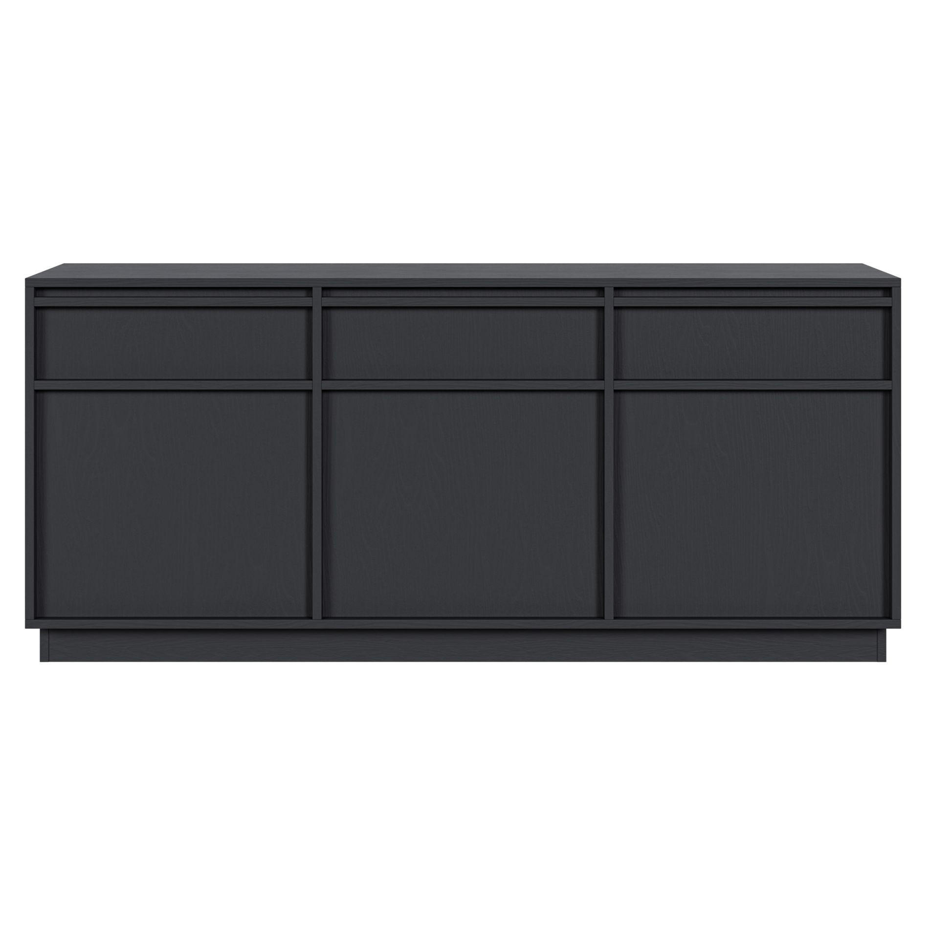 SIDEBOARD Evo Schwarz 154 cm - Schwarz/Graphitfarben, Holzwerkstoff (154/68.6/39cm) - Selsey