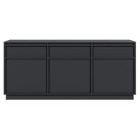 SIDEBOARD Evo Schwarz 154 cm - Schwarz/Graphitfarben, Holzwerkstoff (154/68.6/39cm) - Selsey