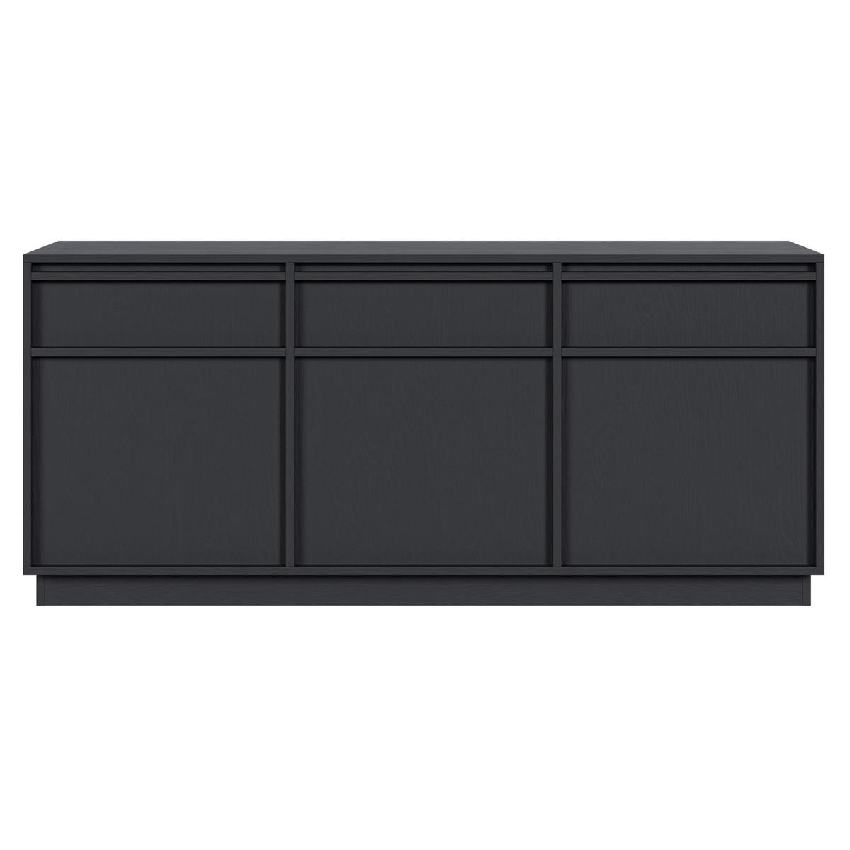 SIDEBOARD Evo Schwarz 154 cm - Schwarz/Graphitfarben, Holzwerkstoff (154/68.6/39cm) - Selsey