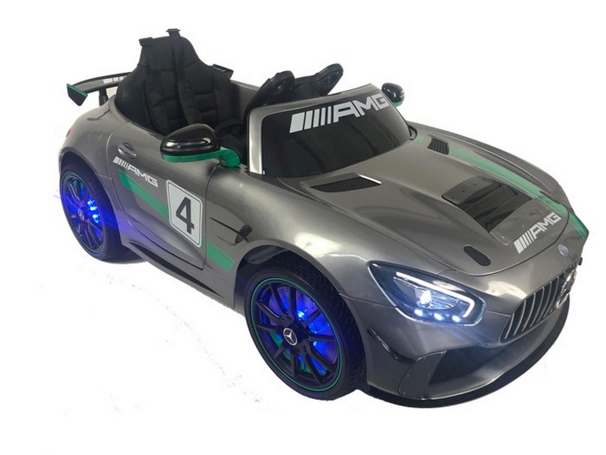 KINDER ELEKTROAUTO Mercedes GT 4 grau - Grau, Kunststoff (116/58/46cm) - TPFLiving