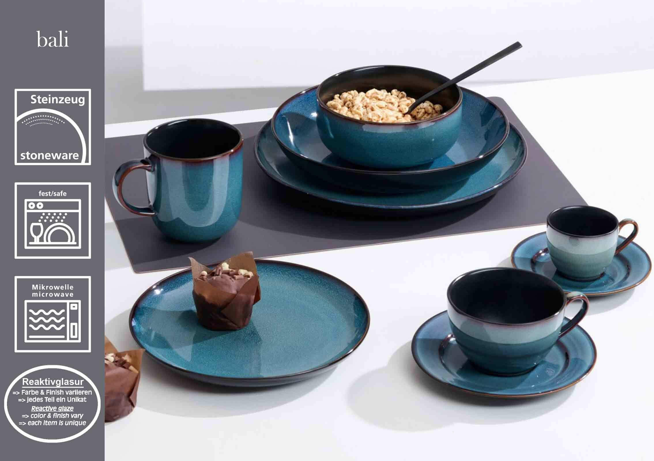 Thumbnail - Ritzenhoff Breker Zuckerdose, Blau, Keramik, Rund, 10 cm, Kaffee & Tee, Zuckerdosen