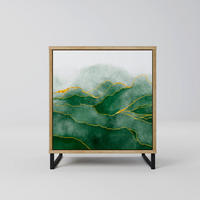 SIDEBOARD EXPENSIVE NATURE, Eichefarben, 57,5x42x67,5 cm, Schwarze Metall-Rahmenfüße - Eichefarben/Multicolor, Holzwerkstoff/Metall (57.5/67.5/42cm) - SpaceRebels