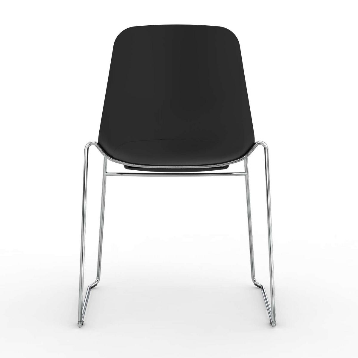 BESUCHERSTUHL V1803 Kunststoff Hartschale Schwarz - ergonomisch, 120 kg belastbar - Schwarz, Kunststoff/Metall (53/82/51cm) - Versee