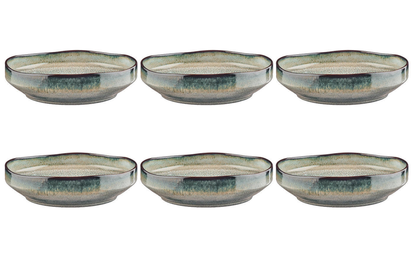 SUPPENTELLER Genesis Ø21cm - 6er-Set - Erde - Grau, Keramik (21cm) - Björn