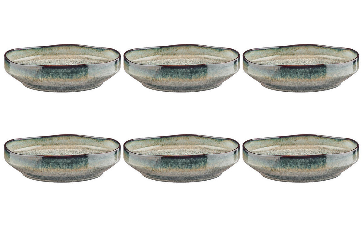 SUPPENTELLER Genesis Ø21cm - 6er-Set - Erde - Grau, Keramik (21cm) - Björn