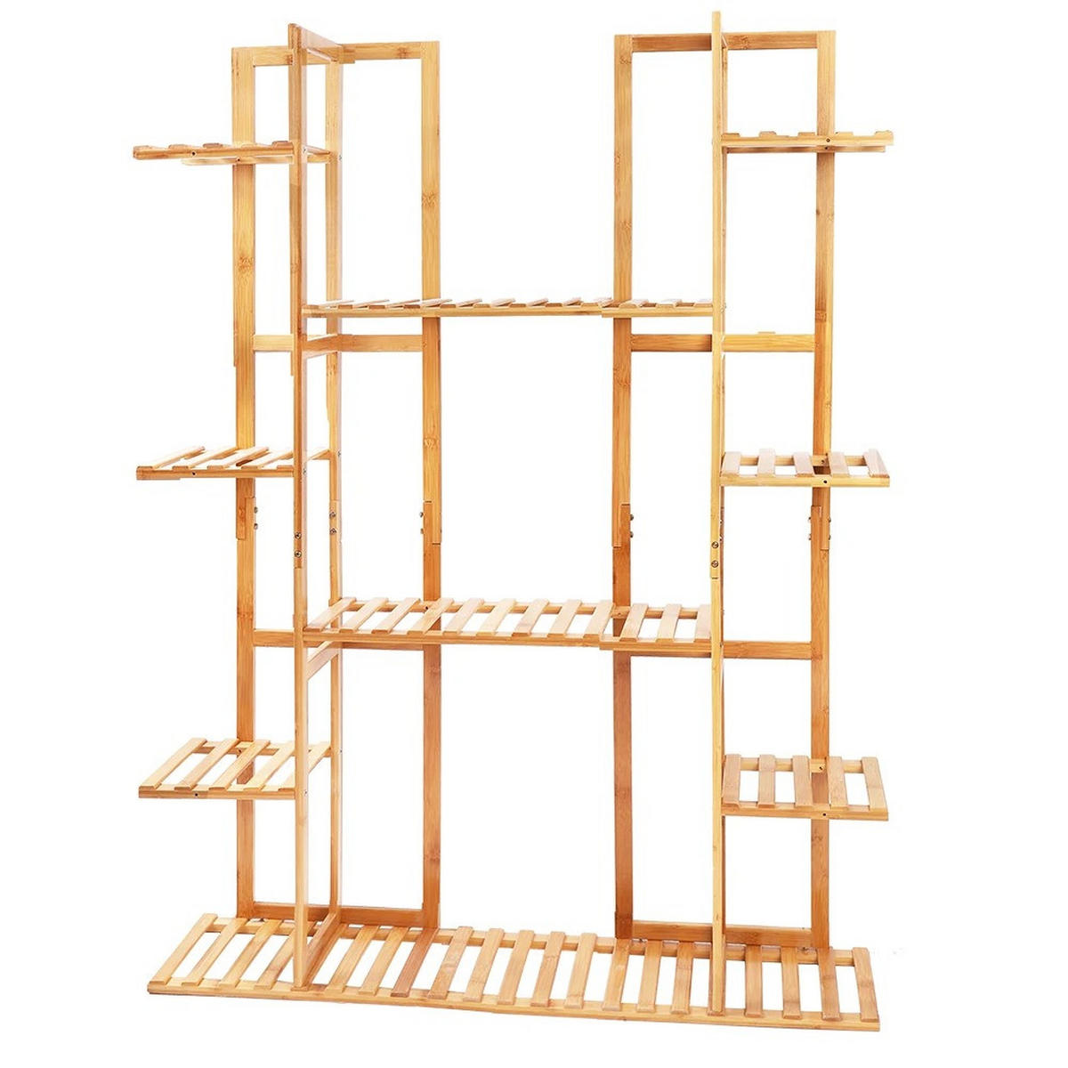 PFLANZENREGAL Bambus 9-stufiger für Zimmerpflanzen Wohnzimmer, Holz - Naturfarben, Holzwerkstoff (89/121.9/19.5cm) - Kaket
