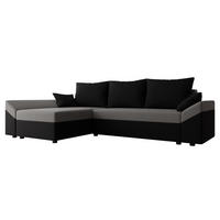 ECKSOFA Dante L - Schwarz/Grau, Holz/Kunststoff (240/140cm) - MIRJAN24