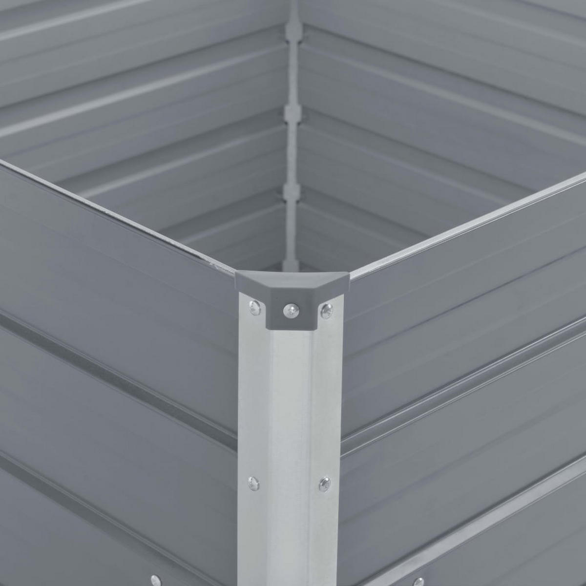 HOCHBEET 100/100/45 Cm Verzinkter Stahl Grau - Grau, Metall (100/45/100cm) - vidaXL