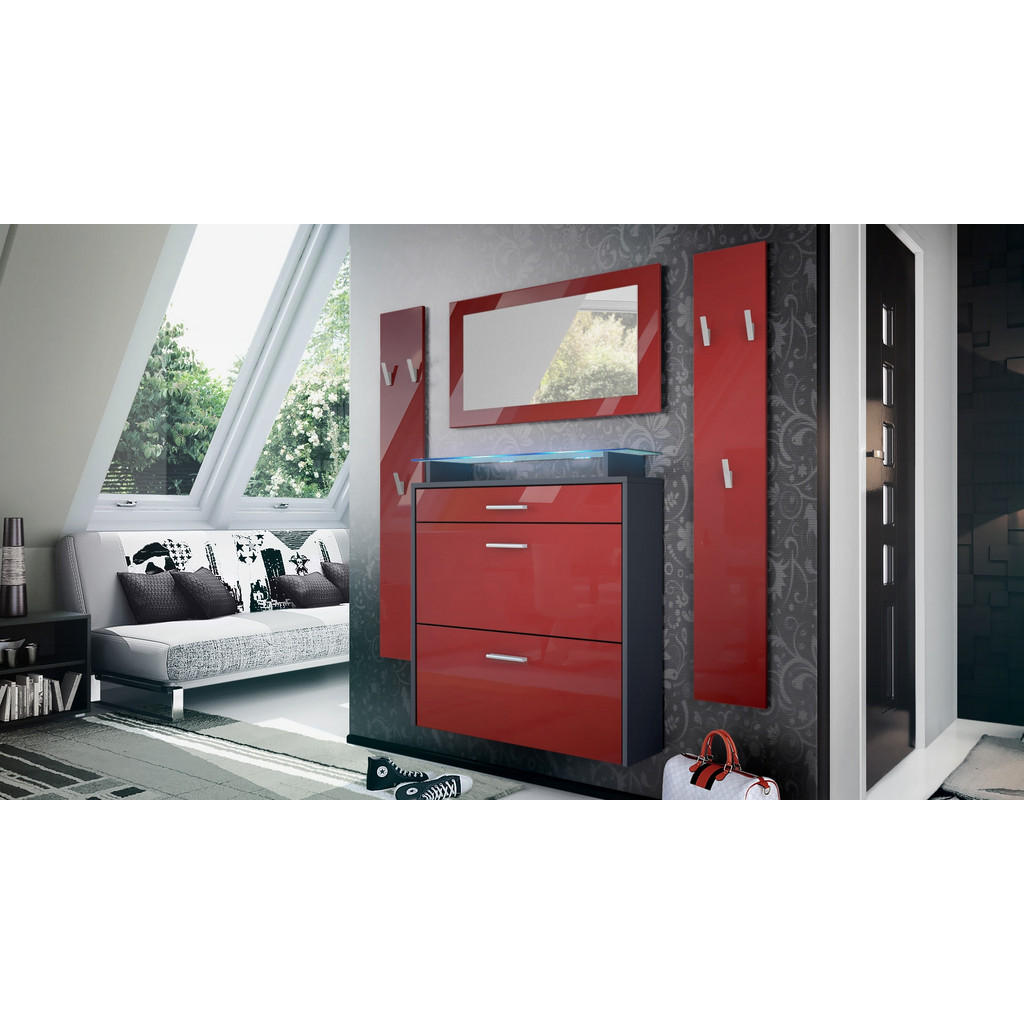 Thumbnail - Vladon Garderobe, Bordeaux, Holzwerkstoff, 180x180x23 cm, Garderobe, Garderoben-Sets & Serien, Garderoben-Sets