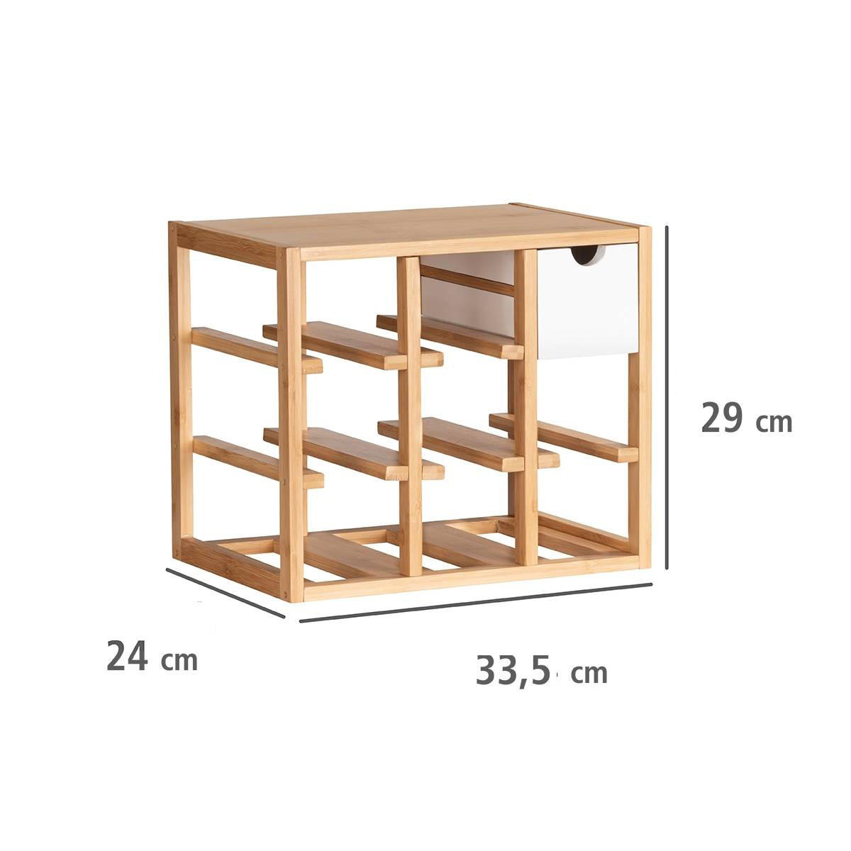 WEINFLASCHENREGAL Finja - Braun, Naturmaterialien (33.5/29/24cm)