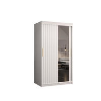 SCHWEBETÜRENSCHRANK 200/100/62 2-türig - Goldfarben/Weiß, Holz/Kunststoff (100/200/62cm) - Abiks Möbel
