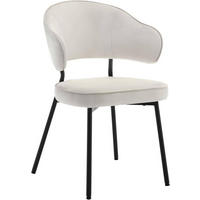 ESSZIMMERSTUHL, Metallbeinen, gepolstert, Samt - Creme, Textil/Metall (50/83.5/43cm) - Woltu