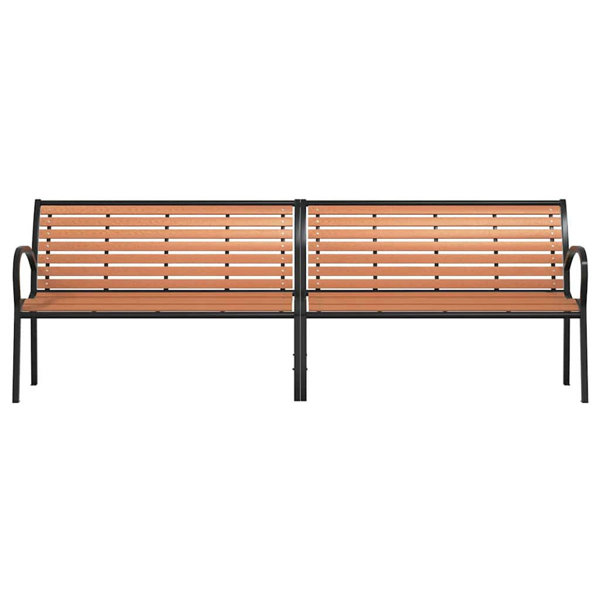 GARTENBANK Braun 231 cm Holz & Pulverbeschichteter Stahl - Braun, Holz (231/82/62cm) - furnicato