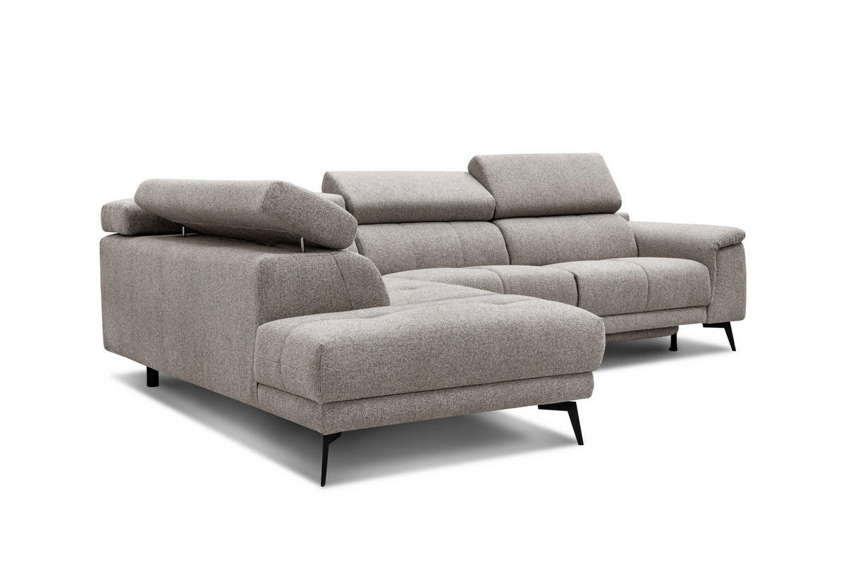 ECKSOFA FIERO 5-Sitzer mit 1 Relaxfunktion, taupe - Taupe, Holzwerkstoff/Textil (228/290cm) - Courtois Laville