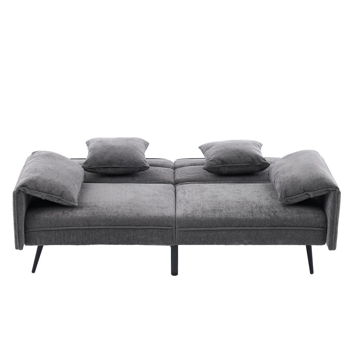 2-SITZER Schlafsofa, Stoff mit 3-fach verstellbarer Rückenlehne, 167,5/73/70 cm, Grau - Grau, Textil (73/70/167.5cm) - Redom