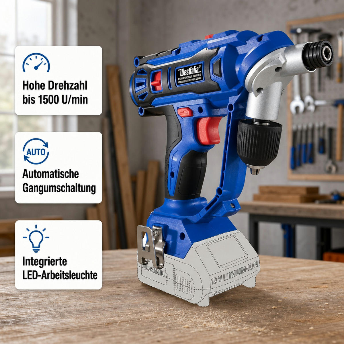 BOHRER Accu-Twin 18 V Li-Ion ATD18 (Ohne Akku und Ladegerät) - Blau, Kunststoff (2.4/2.1/1cm) - Westfalia