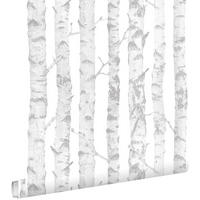 TAPETE Birkenstämme 53 cm x 10.05 m - Weiß, Papier (53/0.1cm) - ESTAhome