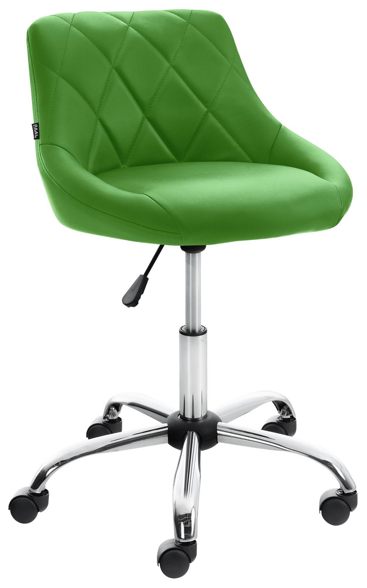 HOCKER Lederlook grün - Chromfarben/Grün, Textil/Metall (47/71/49cm) - CLP