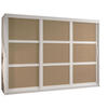 SCHWEBETÜRENSCHRANK 200/250/62 3-türig - Silberfarben/Weiß, Holz/Kunststoff (250/200/62cm) - MÖBEL KRYSPOL