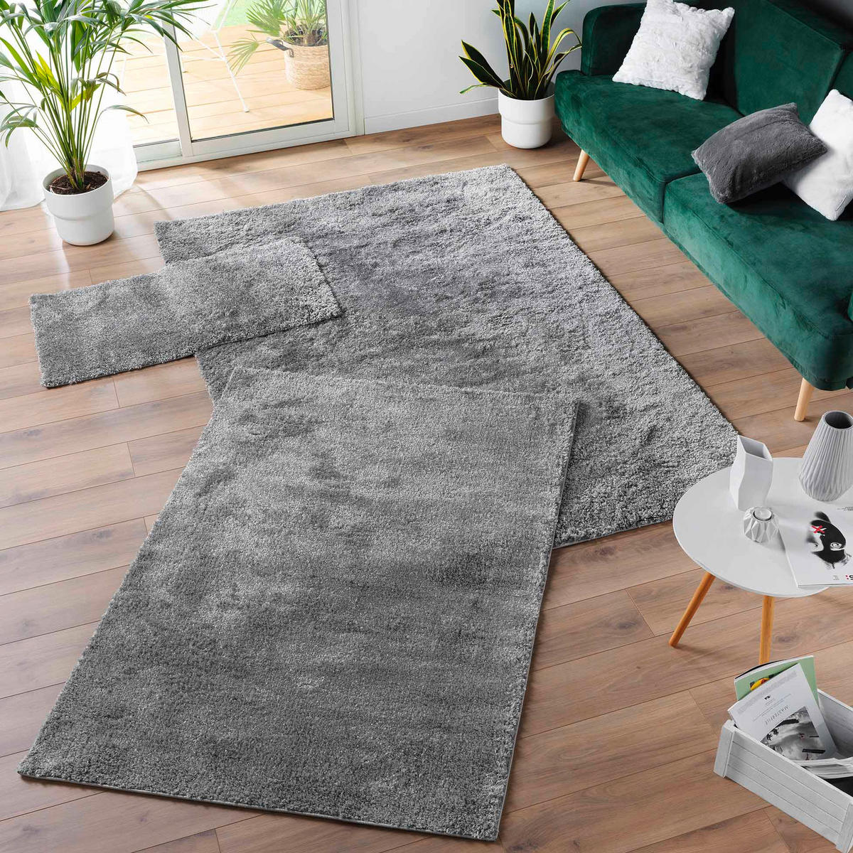 TEPPICH für Wohnzimmer Tango 110/60/8 cm - Anthrazit, Kunststoff (60/110cm) - Douceur d´intérieur