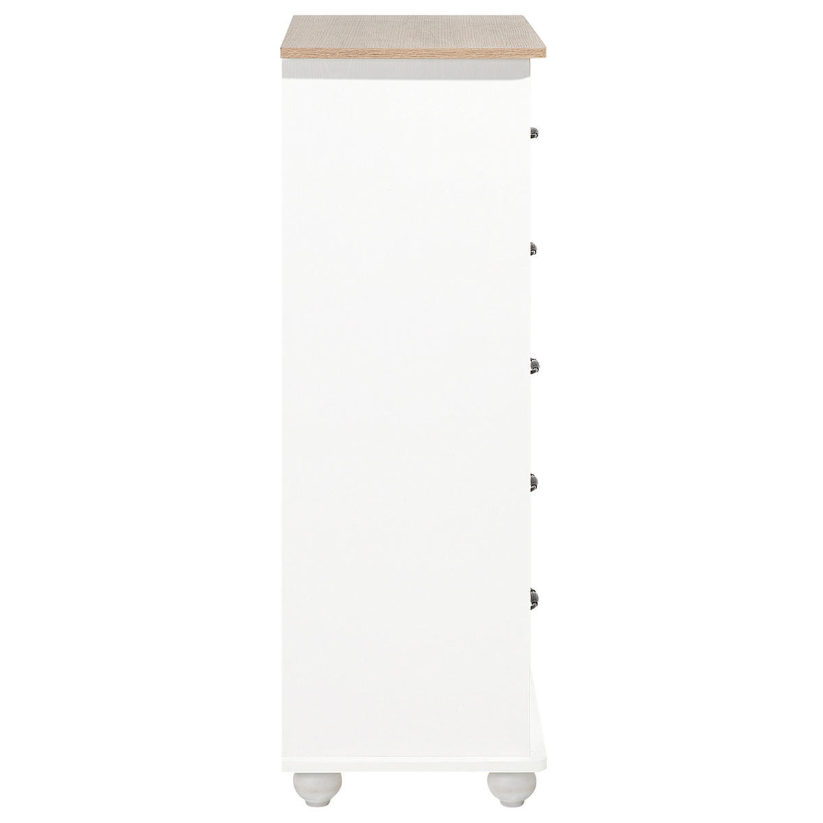 KOMMODE 5 Schubladen weiß Sharon - Schwarz/Weiß, Holzwerkstoff (76/117/39cm) - Beliani