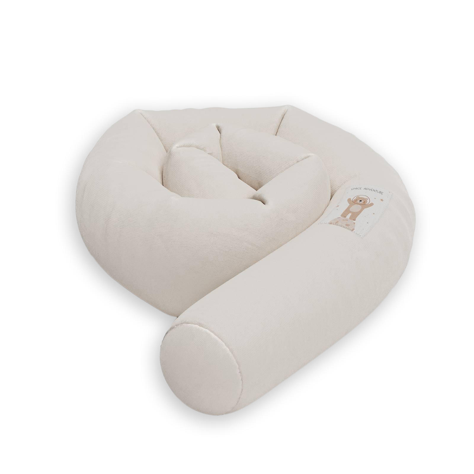 NESTCHENSCHLANGE Cozy "Space Adventure Coconut Milk" 190 cm Bettschlange - Hellbraun/Beige, Textil (15/190cm) - Sämann – make a difference.