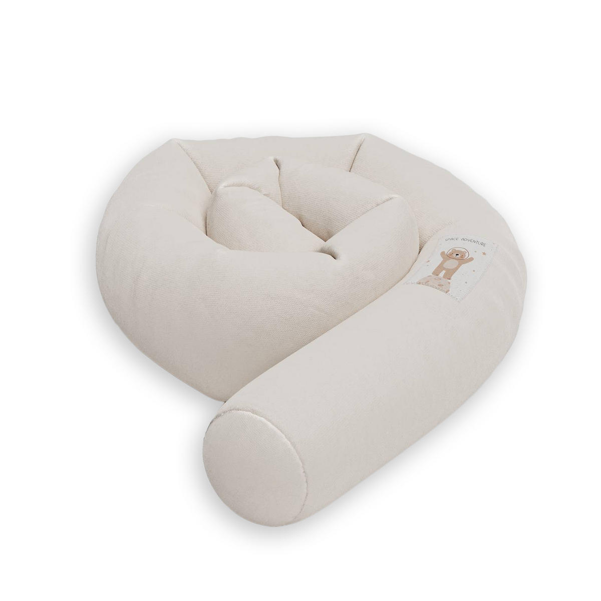 NESTCHENSCHLANGE Cozy "Space Adventure Coconut Milk" 190 cm Bettschlange - Hellbraun/Beige, Textil (15/190cm) - Sämann – make a difference.