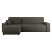 ECKSOFA Piano - Schwarz/Braun, Holz/Kunststoff (244/145cm) - MIRJAN24