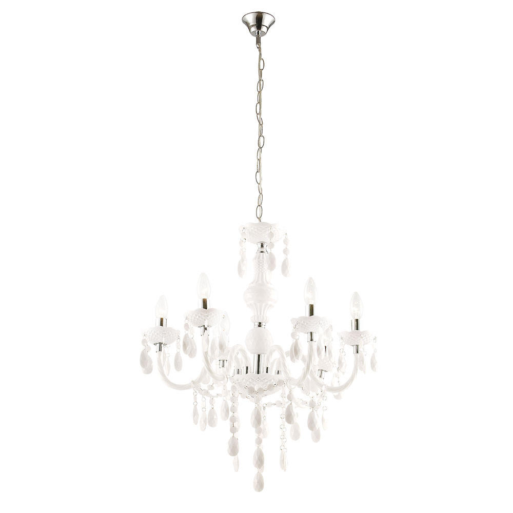 KRONLEUCHTER Grau Metall - Weiß, Metall (67/67/166cm) - Globo Lighting