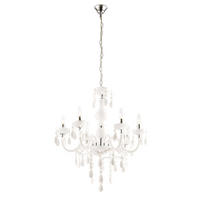 KRONLEUCHTER Grau Metall - Weiß, Metall (67/67/166cm) - Globo Lighting