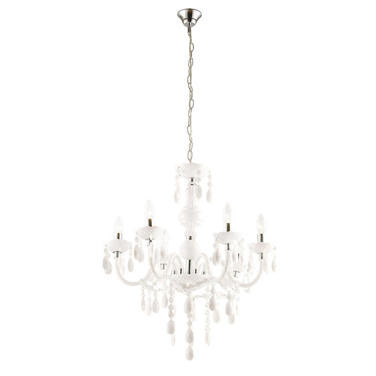 KRONLEUCHTER Grau Metall - Weiß, Metall (67/67/166cm) - Globo Lighting