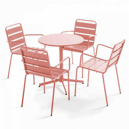GARTENSET 5-tlg., Lehm - Pink, Metall - Oviala