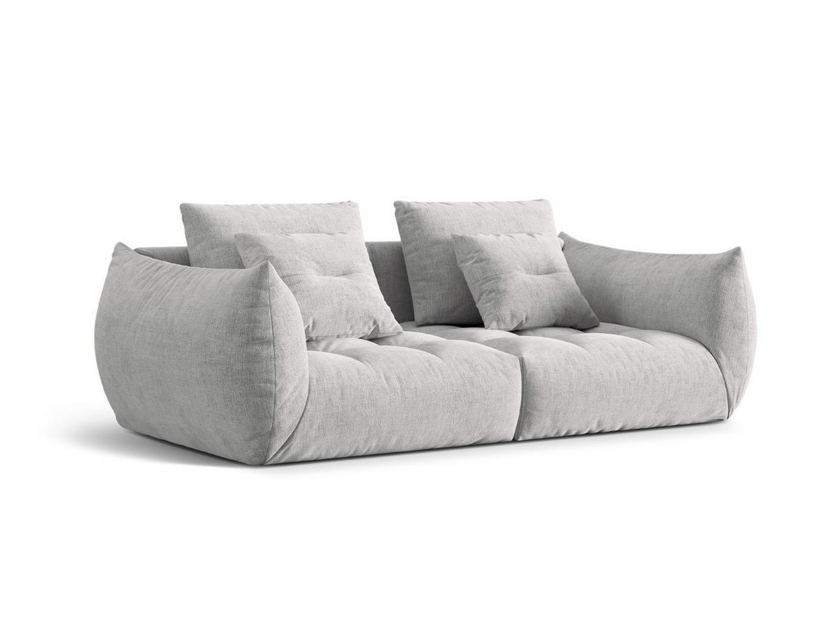SOFA modular Bloom aus strukturiertem Stoff silber 3 Sitzplätze - Silberfarben, Textil (106/95/232cm) - Micadoni