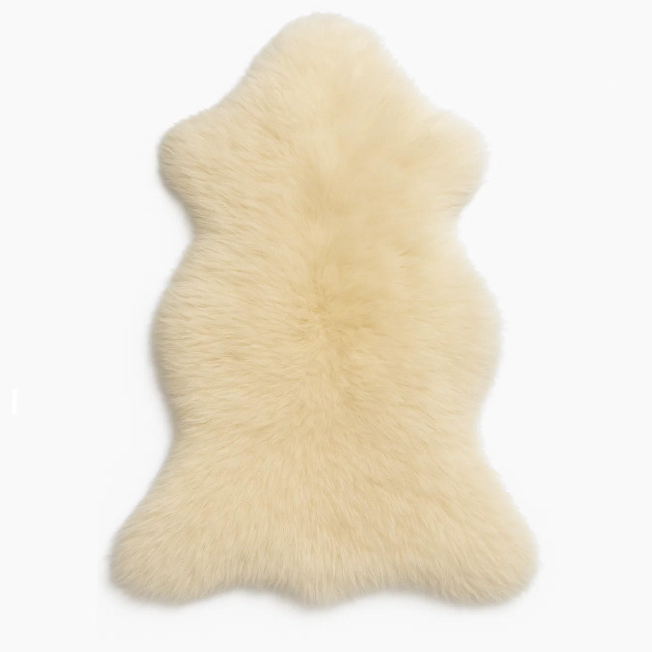 SCHAFFELL Lammfell elfenbeinfarben vegetabil gegerbt, ca. 120 cm - Weiß, Fell (70/120cm) - Provellus