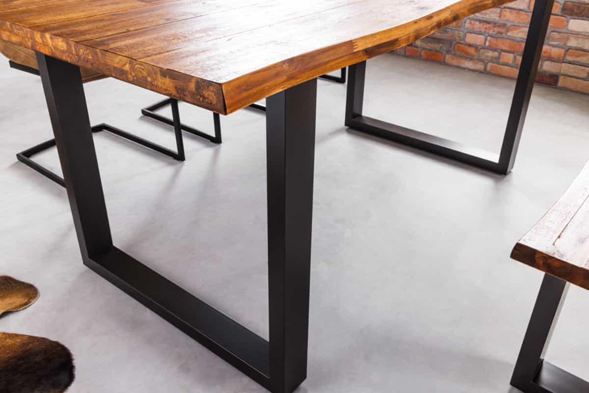ESSTISCH GENESIS Akazie Braun 200cm - Schwarz/Braun, Holz/Metall (100/200/76cm) - riess-ambiente