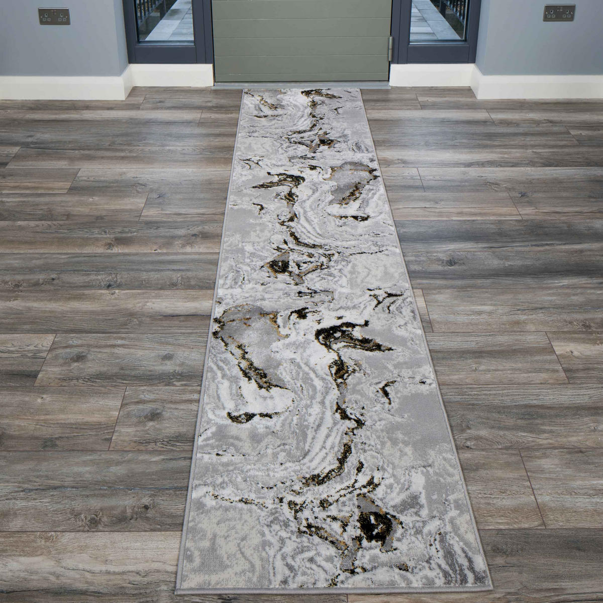 WEBTEPPICH Marmor Gold - Greige, Textil (190/280cm) - Kukoon Rugs