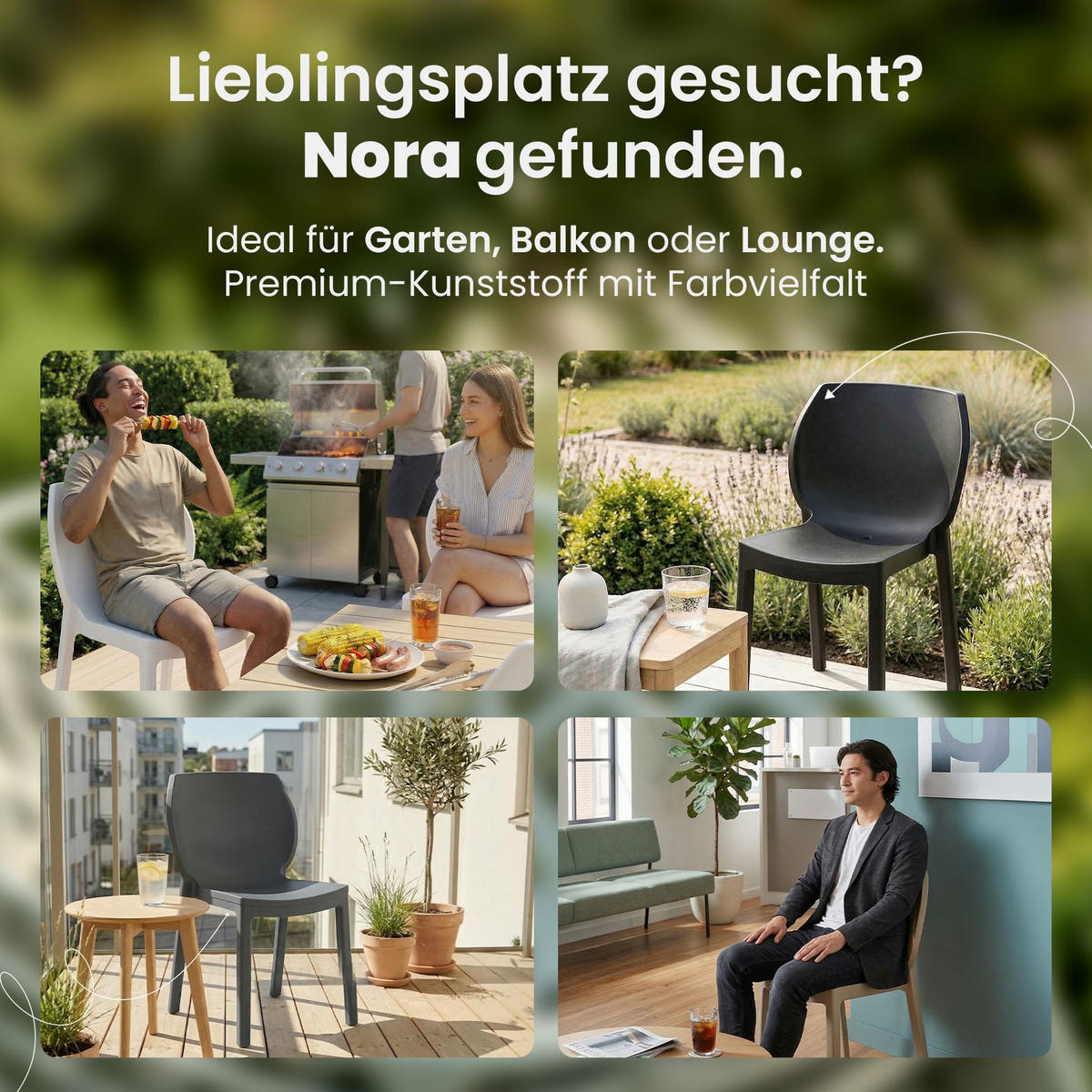 GARTENSTUHL 6 Kunststoff Taupe - Taupe, Kunststoff (58/80/59cm) - CLP